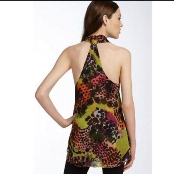 Diane von Furstenberg Bright Animal Print 100% Silk Top - Picture 3 of 9